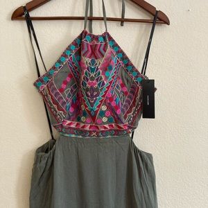 Lulus Little Beach Olive Green Embroidered Maxi Dress